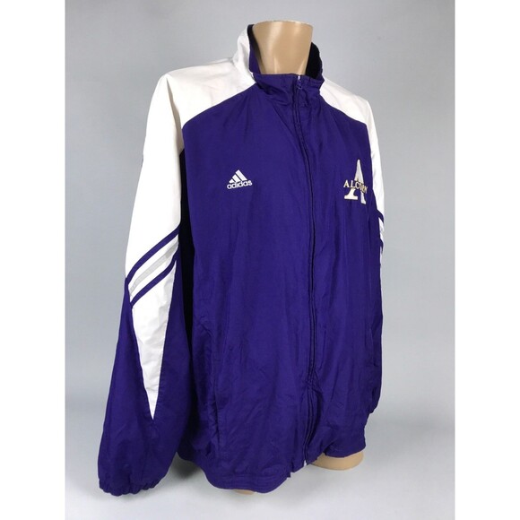 VTG Adidas Purple Activewear Alcorn Logo Sports Jacket Windbreaker Men's LARGE L - Picture 2 of 11